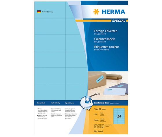 HERMA  4408 tarra 70x37mm sininen 24-jak.