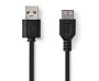 NEDIS USB 2.0 jatkokaapeli A-A 2m musta
