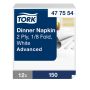 TORK 477554 Dinner lautasliina valkoinen/12x150